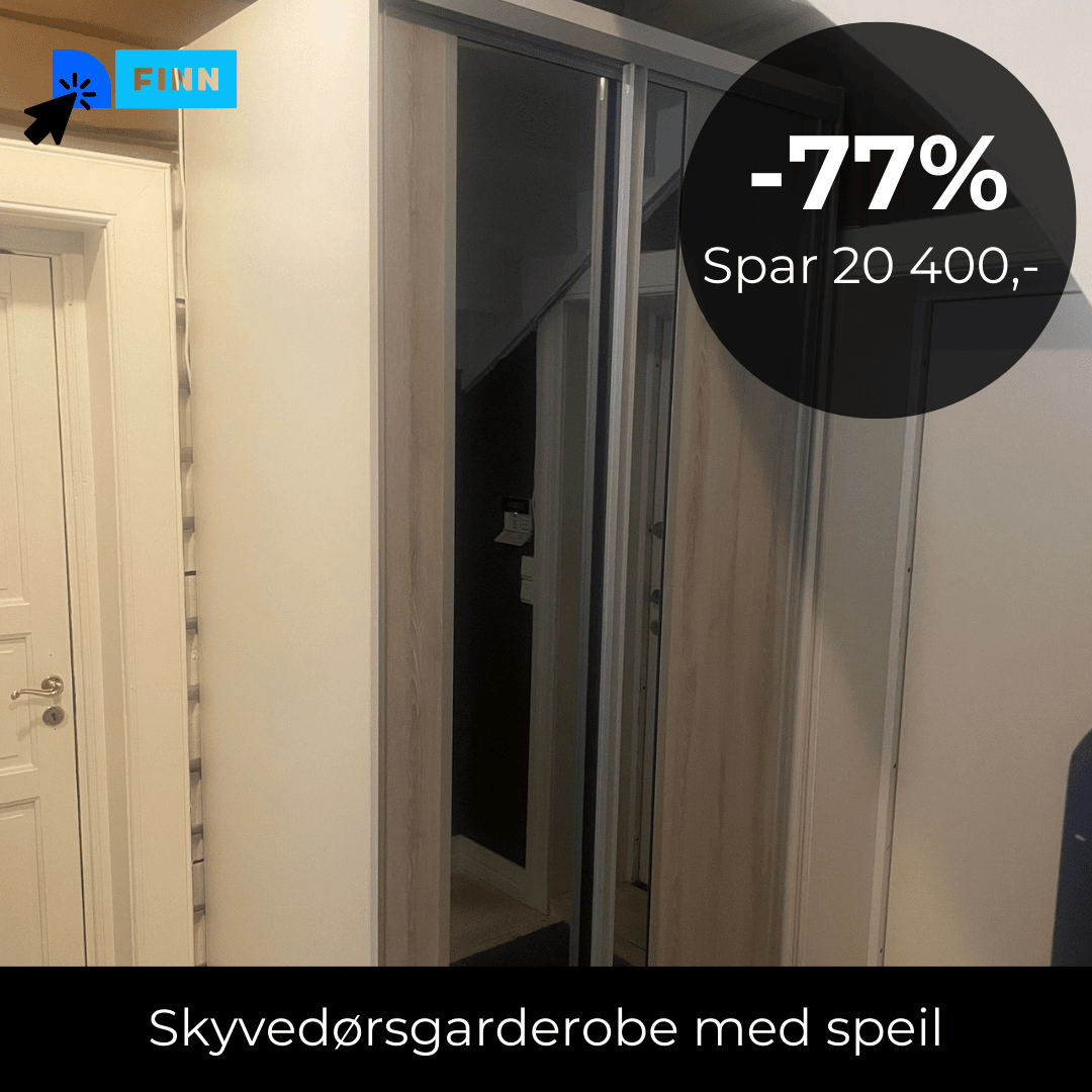 Skyvedørsgarderobe med speil